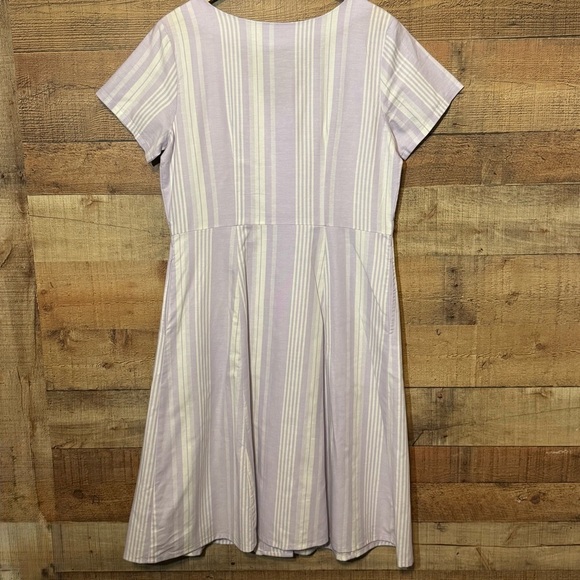 🌻 Wayward Fancies eShakti Lilac Striped Button Down A-Line Shirtdress *no size* - Picture 2 of 12